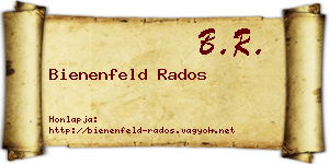 Bienenfeld Rados névjegykártya